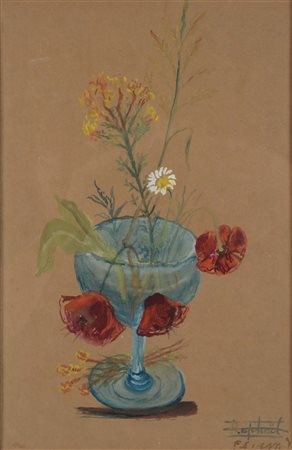 Antonietta Raphael Mafai (1895-1975), Vaso di fiori , acquarello su carta...