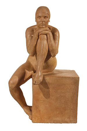 Giuseppe Bergomi (1953), Grande Bagnante assorta, 1991, terracotta, cm...