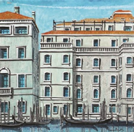Tonino Caputo Palazzo Gaggia, Hotel Regina, acrilico su tela, cm. 30x30,...