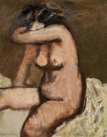 Mario Sironi, Sassari 1885 - Milano 1961, Nudo, (1926-33), Olio su tela, cm....