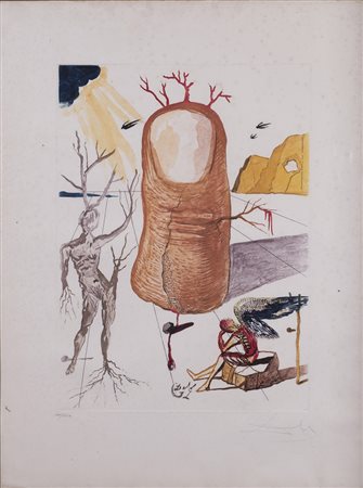 SALVADO DALI' (1904-1989)La visione dell'Angelo di Cap de Creus AcquaforteCm...