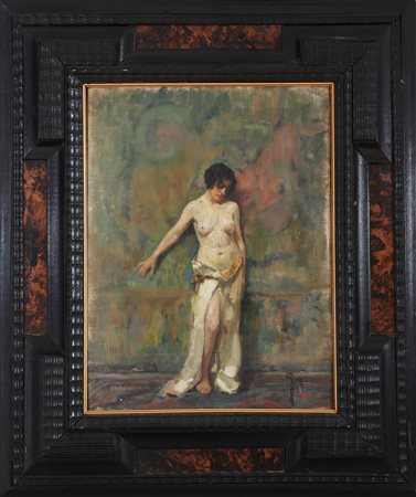 GIANI GIOVANNI (1866 - 1937) Nudo femminile. Olio su tela. Cm 34,00 x 44,00....