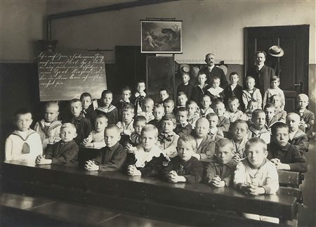 SANDER AUGUST (1876 - 1964) Grundschulklasse in Koln - Jungersdorf. Stampa...