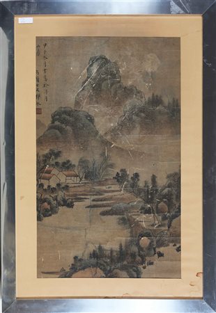Arte Cinese Yun Bing (o scuola di, 1736 /1796 - 1821/1851 ca.) Paesaggio di...