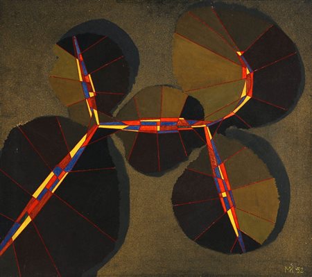 MARTIN KRAMPEN, 1928, Omaggio a Louis Armstrong, 1952, Olio su tela, cm. 65 x...