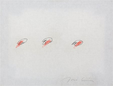 ETTORE SORDINI, 1934 - 2012, Senza titolo, Pastelli su carta telata, cm. 50 x...