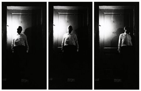 MICHELE ZAZA, 1948, Spazio del verbo essere, 1974, Tre fotografie in bianco e...