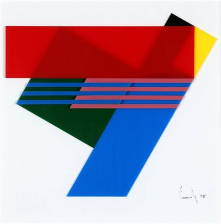 LORENZO PIEMONTI, 1935, Senza titolo, 2008, Plexiglass colorati su tavola,...