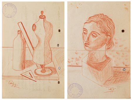 Mario Tozzi (Fossombrone 1895 - St. Jean du Gard 1979) - Coppia di disegni:...