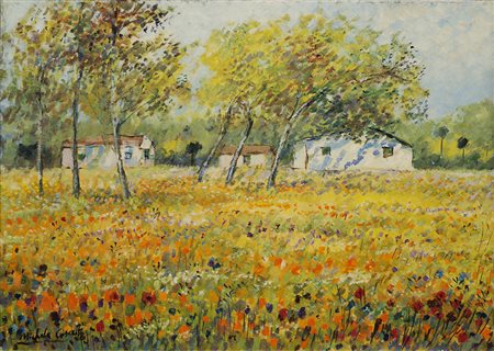 Michele Cascella (Ortona 1892 - Milano 1989) - "Paesaggio" olio su tela, cm...