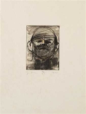 Jim Dine (Cincinnati 1935) - "Studi di volti" cinque incisioni, cm 52x39...