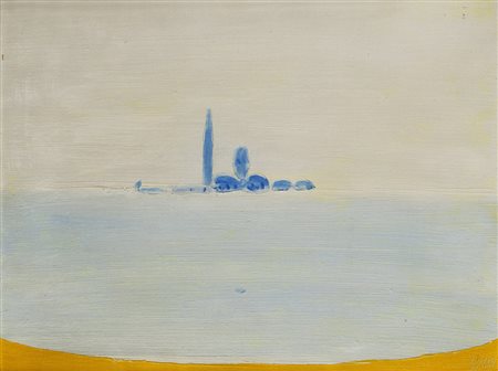 Virgilio Guidi (Roma 1891 - Venezia 1984) - "Marina di S.Giorgio" 1978 olio...