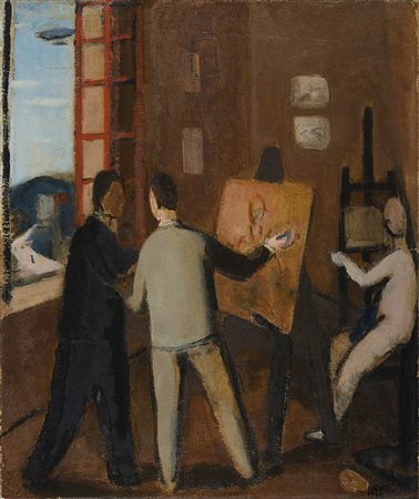 Virgilio Guidi (Roma 1891 - Venezia 1984) - "Interno dello studio" 1926 olio...