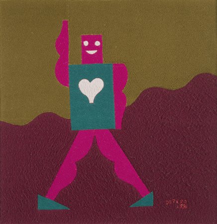 Fortunato Depero (Malosco 1892 - Rovereto 1960) - "Selvaggetto (Uomo Cuore)"...