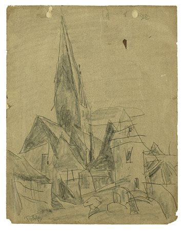 Lyonel Feininger (New York 1871 - 1956) - "Church of St. Johannis, Luneburg"...