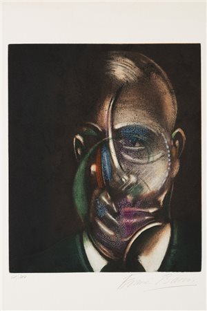 Francis Bacon (Dublino 1909 - Madrid 1992) - "Portrait de Michel Leiris" 1978...