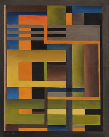 Manlio Rho (Como 1901 - 1957) - "Composizione" 1955-56 olio su tela, cm...