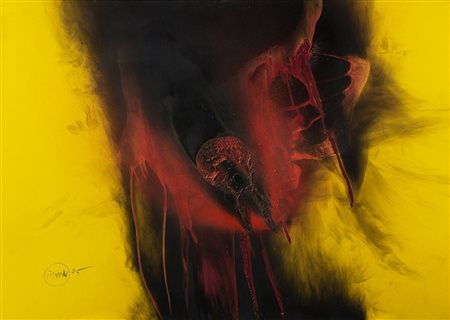 Otto Piene (Laasphe 1928 - Berlino 2014) - "Senza titolo" 1975 acrilico,...