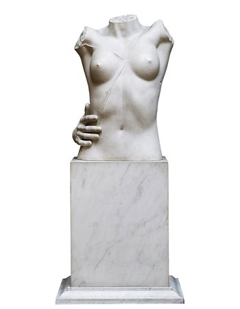 Igor Mitoraj (Oederan 1944 - Parigi 2014) - "Eros II" scultura in marmo di...