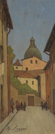 Giovanni Lomi, Livorno 1889 - Livorno 1969, Vecchia Treviso 1960 c.a., Olio...