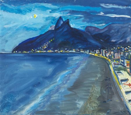 Alfredo Fabbri, Grosseto 1926 - 2010, Rio - Brasile 1975, Olio su tela, cm....