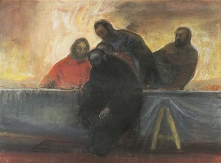 Pietro Annigoni, Milano 1910 - Firenze 1988, Ultima Cena 1984, Olio su...