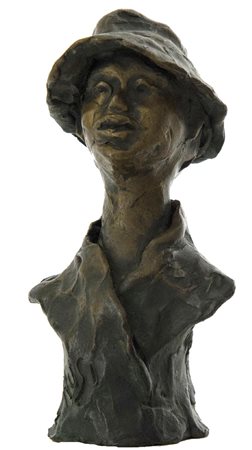 Rinello Brusi, Carpaneto Piacentino 1934 - , Figura , Scultura in bronzo, cm....