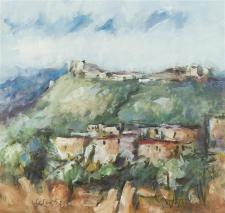 Sergio Scatizzi, Gragnano (Lu) 1918 - Firenze 2009, Paesaggio in Valdinievole...