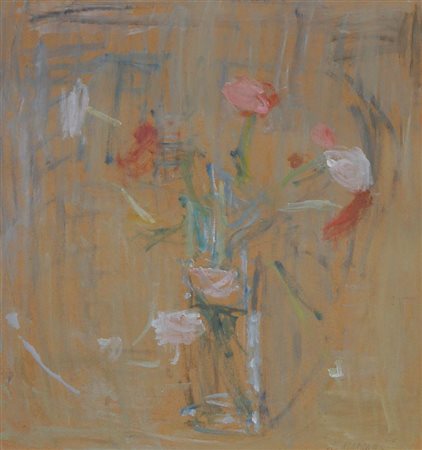 Mario Marcucci, Viareggio 1910 - 1992, Fiori , Olio su cartone, cm....