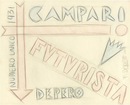 FORTUNATO DEPERO Fondo 1892 – Rovereto 1960 CAMPARI FUTURISTA NUMERO UNICO...