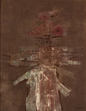 MIRKO BASALDELLA Udine 1910 - Cambridge 1969 Totem, 1961 Olio su tela cm 65 x...