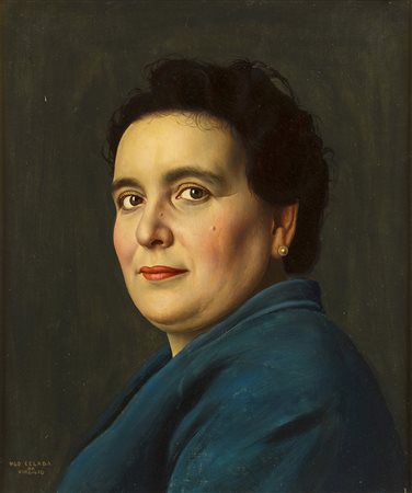 UGO CELADA DA VIRGILIO Cerese 1895 - Varese 1995 Ritratto femminile Olio su...