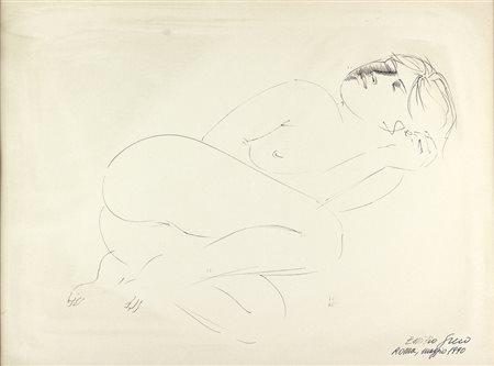 EMILIO GRECO Catania 1913 – Roma 1995 Nudo femminile, 1990 China su carta cm...