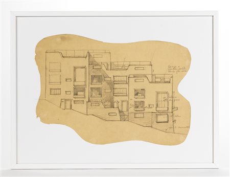 Gio Ponti (Milano 1891 - 1979) - Disegno architettonico di studio per...