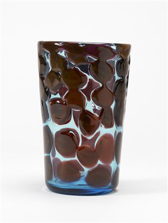 Fulvio Bianconi (1915 - 1996) - Vaso in vetro trasparente azzurro di grosso...