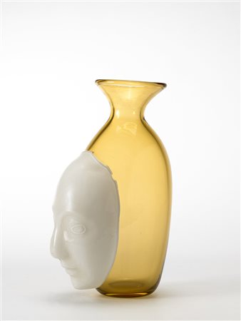 Fulvio Bianconi (1915 - 1996) - Vaso in vetro trasparente pagliesco con...