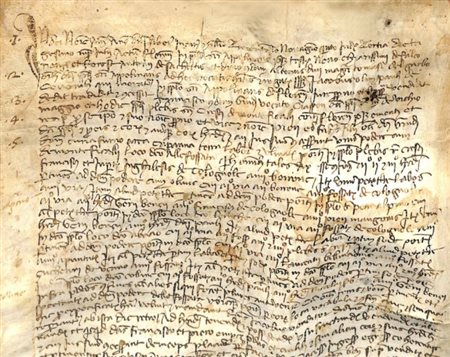 MEDIEVAL NOTARY MANUSCRIPT ON VELLUM, 30 December 1400.A long scroll of...