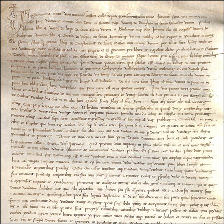MEDIEVAL NOTARY MANUSCRIPT ON VELLUM, Verona, 9 June 1428.A scroll of...