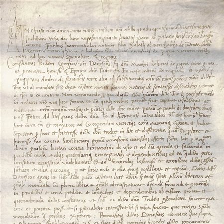 MEDIEVAL NOTARY MANUSCRIPT ON VELLUM, Verona, 24 January 1485.A scroll of...