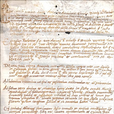 RENAISSANCE NOTARY MANUSCRIPT ON VELLUM, Verona, 4 March 1561.A scroll of...