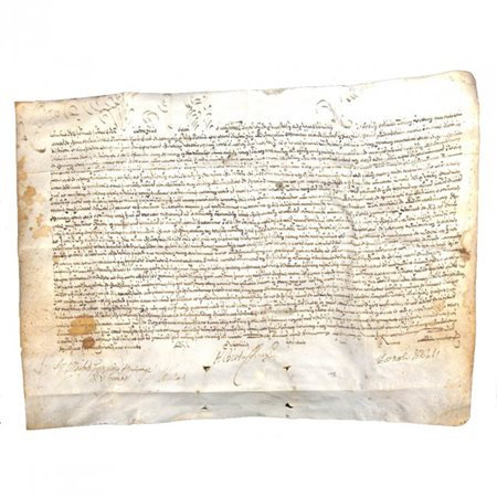 ROMAN NOTARY MANUSCRIPT. Ponzano (Rome), April 1705.Single leaf of parchment...