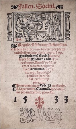 RARE GIUNTINE EDITION OF SOCINI'S «RULES»Soccini, Bartolomeo.Regul(a)e, cum...