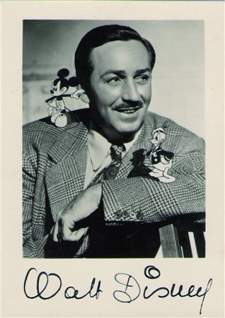 ITCartolina autografa 1947. Cm 10x15 circa, eccellente stato. EN Walt Disney...