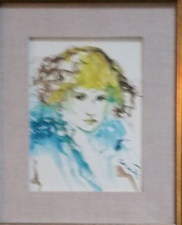 Correnti.Viso di donna .1991 olio su tela cm 24x18