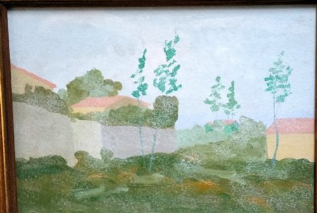 Giuseppe Innocenti."Paesaggio".1984.Olio su tela cm 40x50