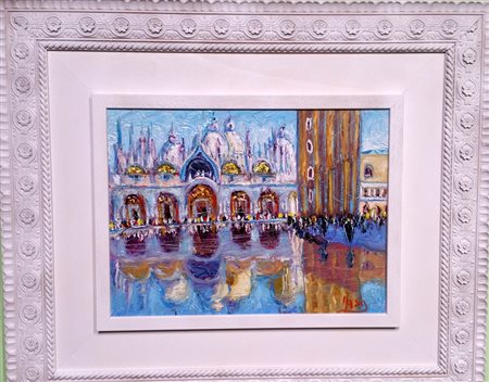 Roberto Masia "Venezia" Olio su tela cm 30x40. Opera corredata di bella cornice