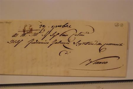 PREFILATELIA - 1847, P.P. VIU', rossastro su fresca lettera per Vinovo.(LETTERA)