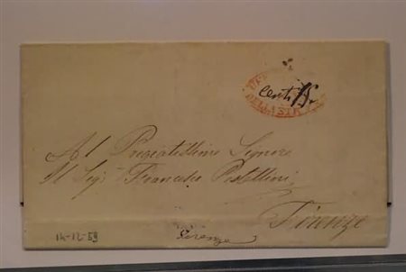 FRANCHIGIE, PORTI PAGATI E DOVUTI - 1859, lettera da Siena per Firenze,...