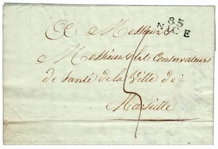 SANITA' - 1813, lettera da Nizza con timbro "85/NICE" diretta al Magistrato...