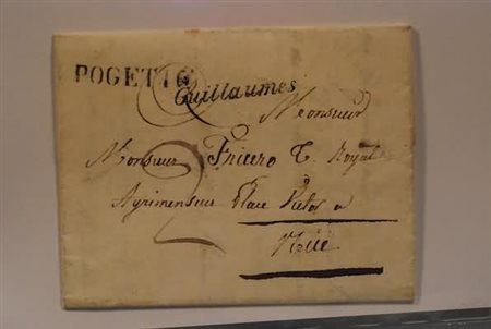 PREFILATELIA - 1839, GUILLAUMES corsivo su lettera da Pianne per Nizza. A...